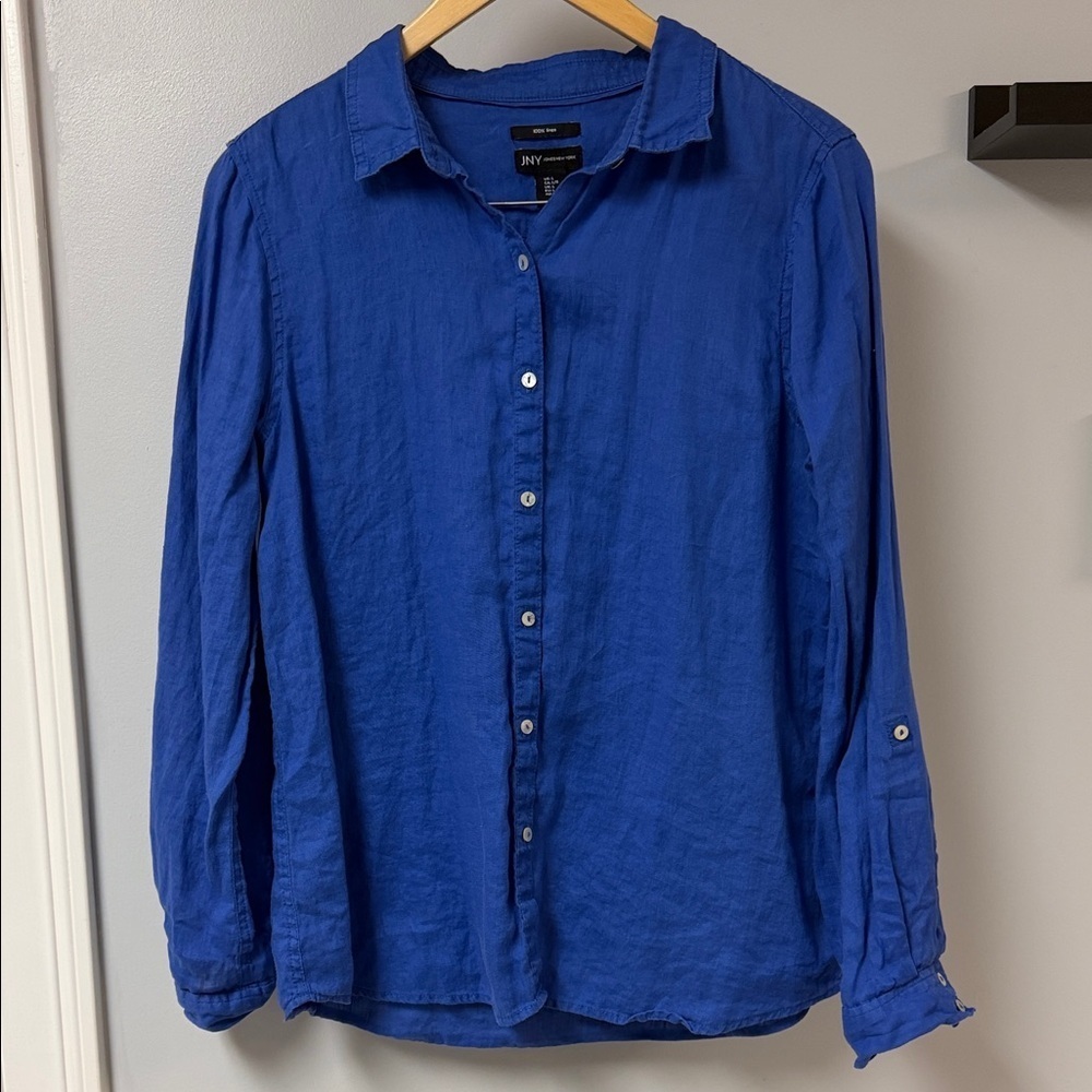 Jones New York 100% Linen Long Sleeve Shirt